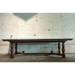 Vintage Boho Alfonso Marina Monumental Turned Wood Dining Table