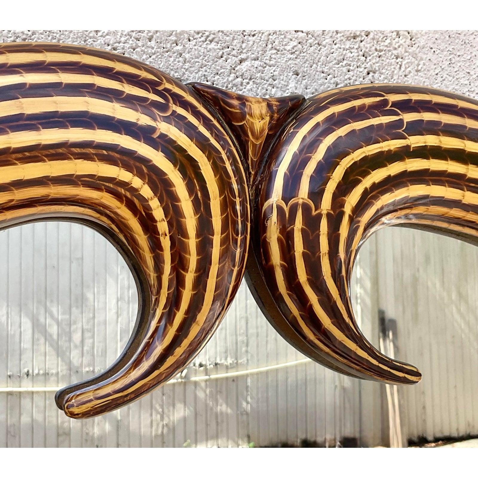 Américain Miroir peint à la main Vintage Boho Allesandro for Baker en vente