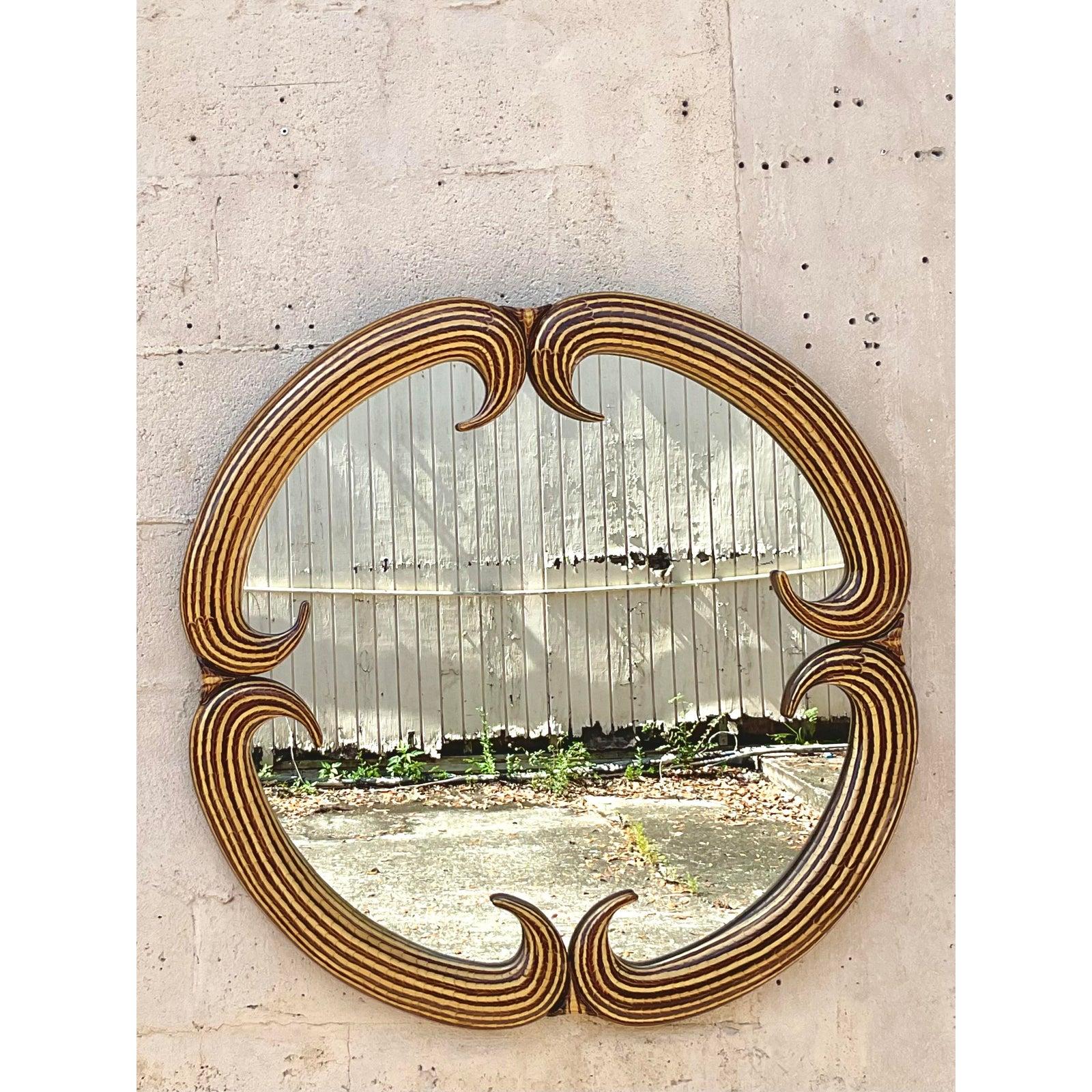 Miroir peint à la main Vintage Boho Allesandro for Baker en vente 1