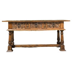 Vintage Boho Alphonso Marina Carved High Console Table