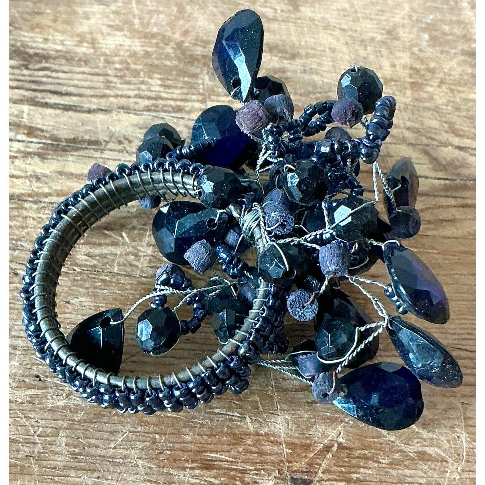 Vintage Boho Amethyst Crystal Napkin Rings - Set of 12 im Angebot 2