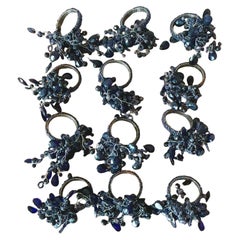 Used Boho Amethyst Crystal Napkin Rings - Set of 12