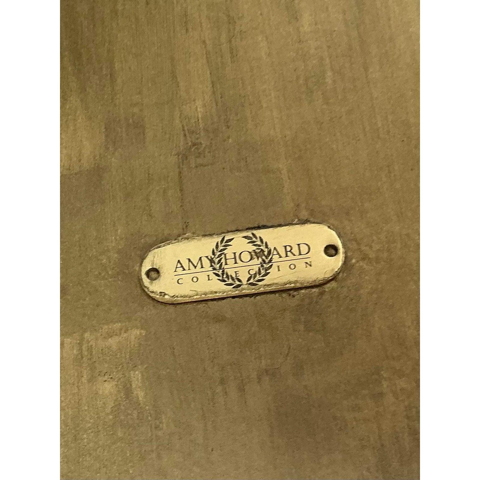 Mesa auxiliar vintage boho Amy Howard con punta dorada Regencia de Hollywood en venta