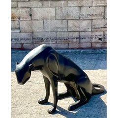 Vintage Boho Angled Bronze Life Size Panther