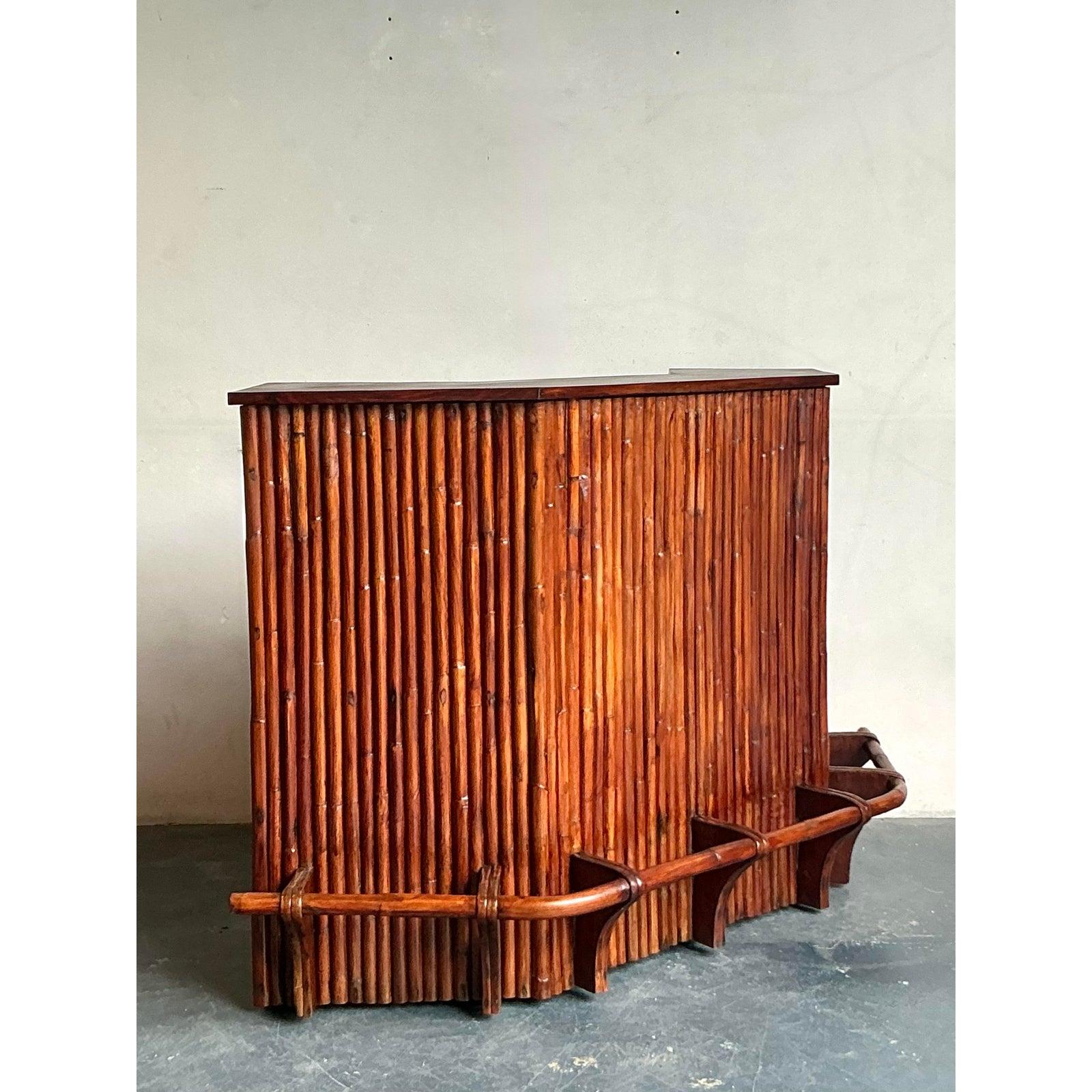 Barra Seca Boho Vintage de Ratán en Ángulo Era espacial en venta
