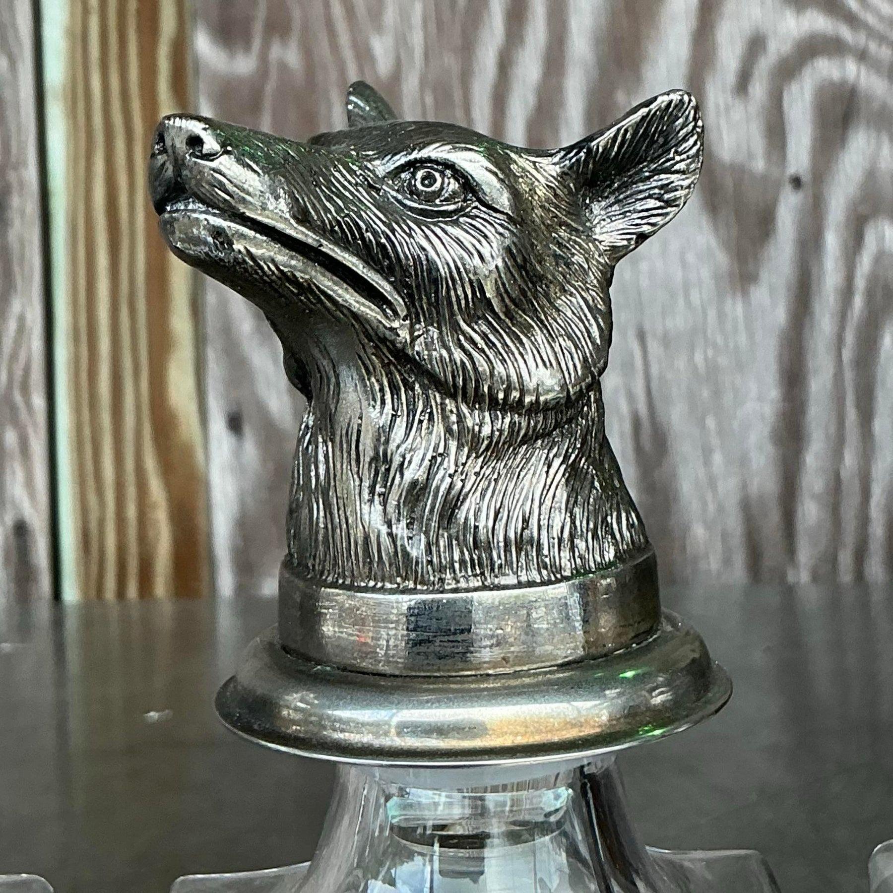 Vintage Boho Animal Head Decanters- Set of 4 In Good Condition In West Palm Beach, FL