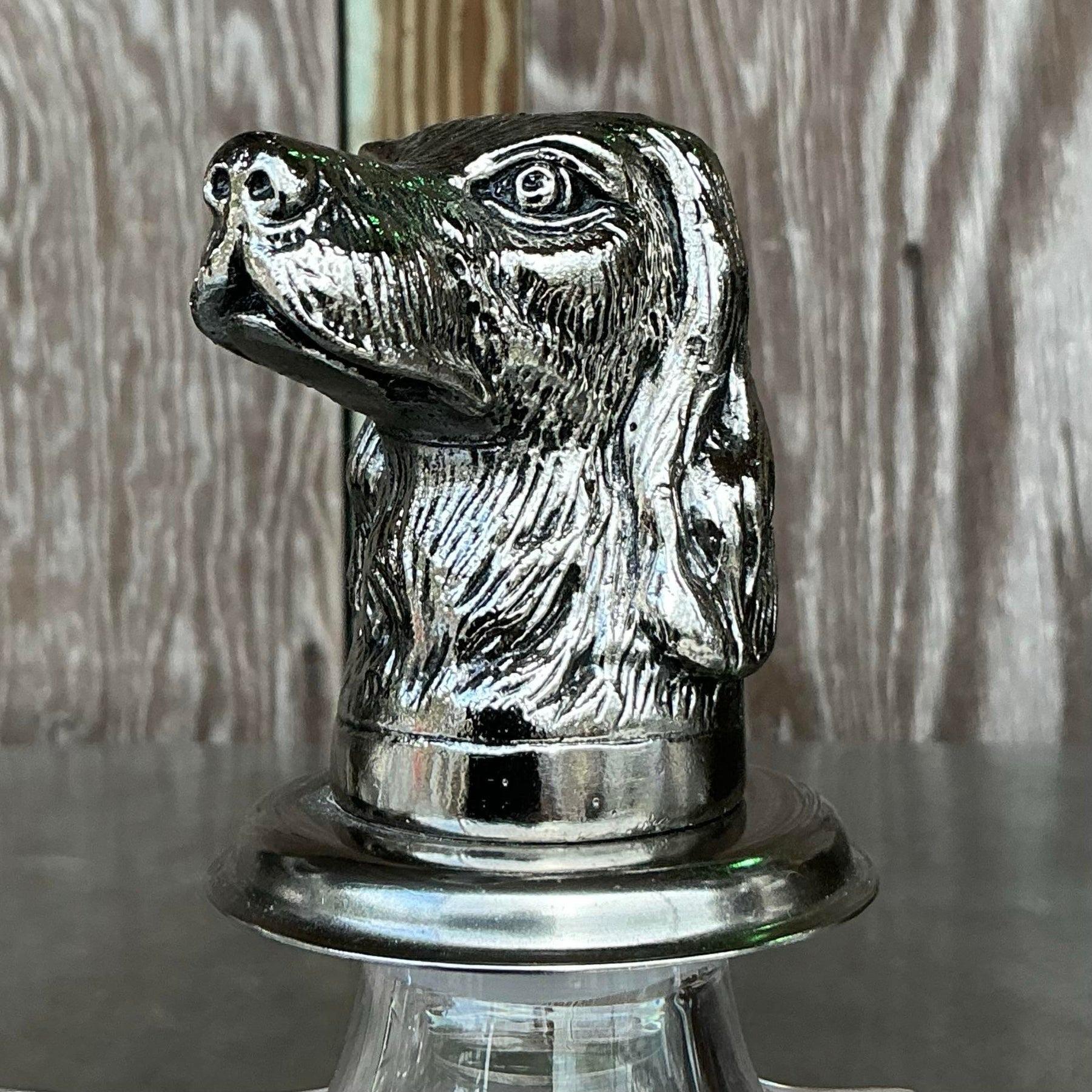 20th Century Vintage Boho Animal Head Decanters- Set of 4