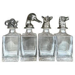 Vintage Boho Animal Head Decanters- Set of 4