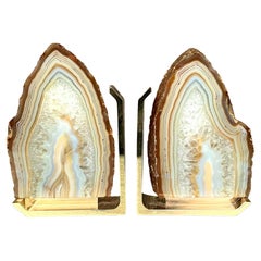 Set von 2 Boho Anna Nyc Geode-Buchstützen im Vintage-Stil