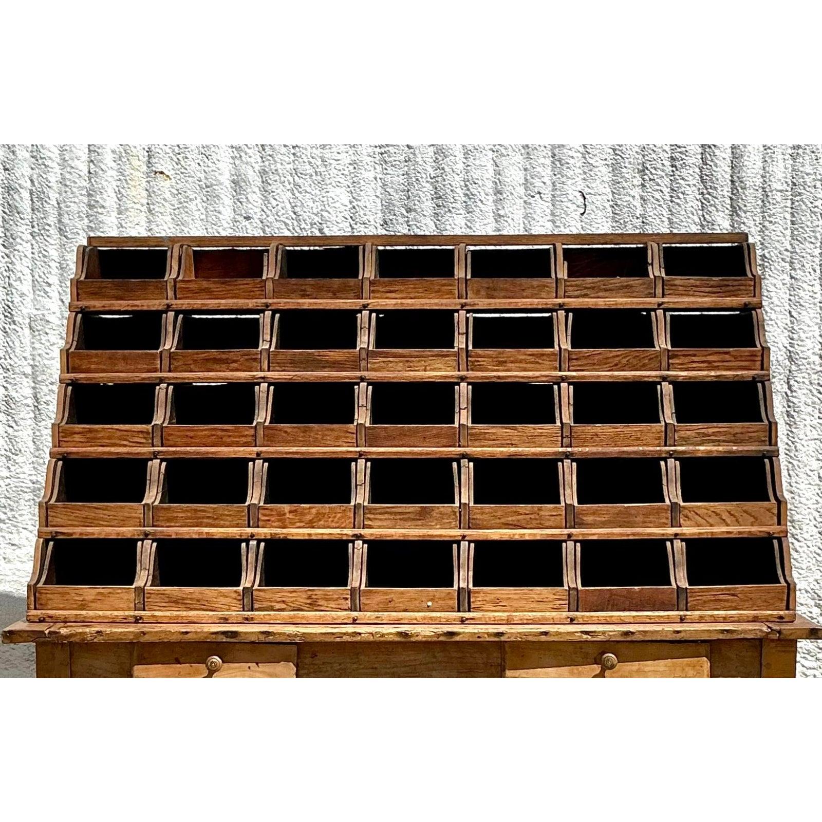 Industrial Vintage Boho Apothecary Chest of Drawers For Sale