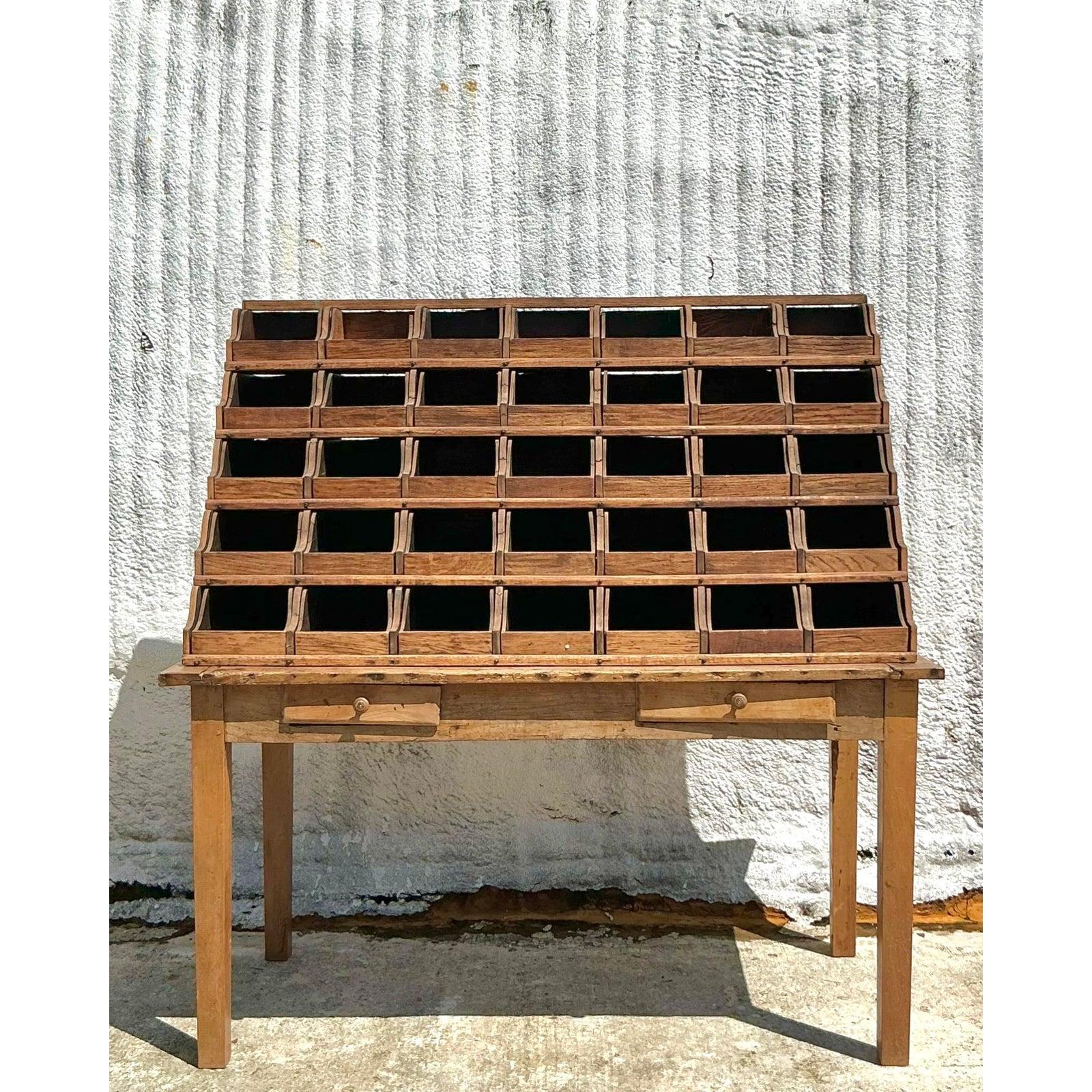 Metal Vintage Boho Apothecary Chest of Drawers For Sale