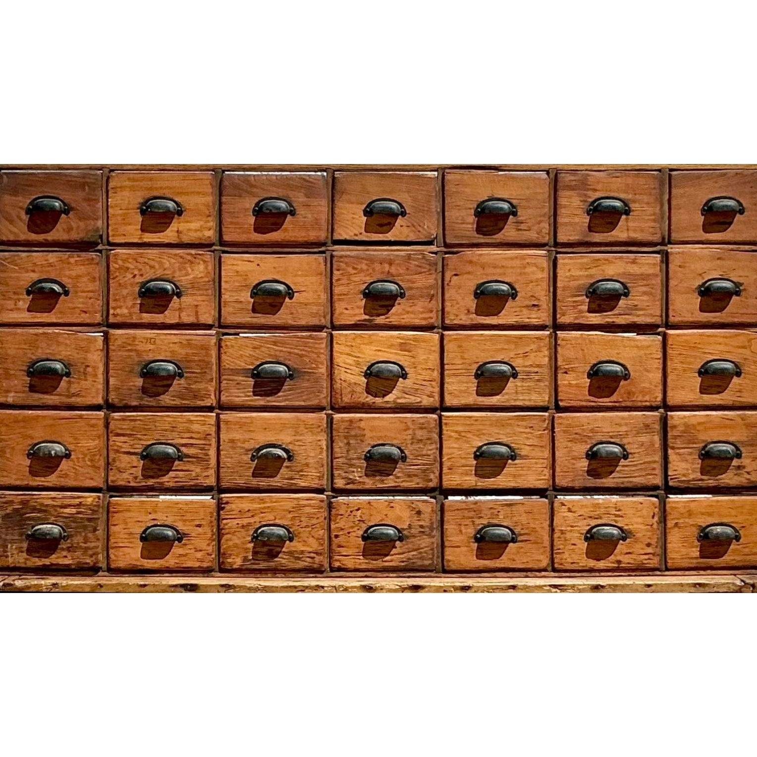 Vintage Boho Apothecary Chest of Drawers For Sale 1