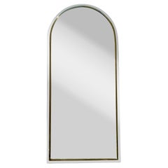 Vintage Boho Arched Chrome and Brass Mirror