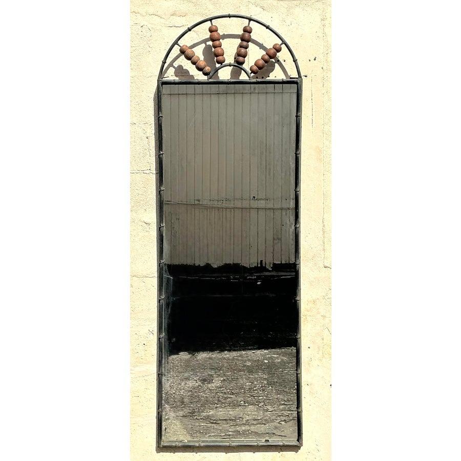 Américain Miroir à bascule vintage Boho arqué en vente