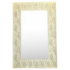 Vintage Boho Arched Wood Mirror