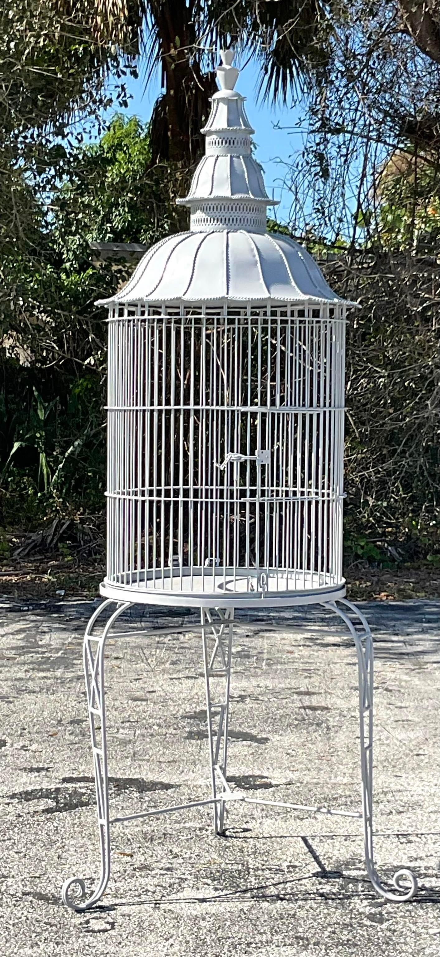 American Vintage Boho Architectural Iron Bird Cage