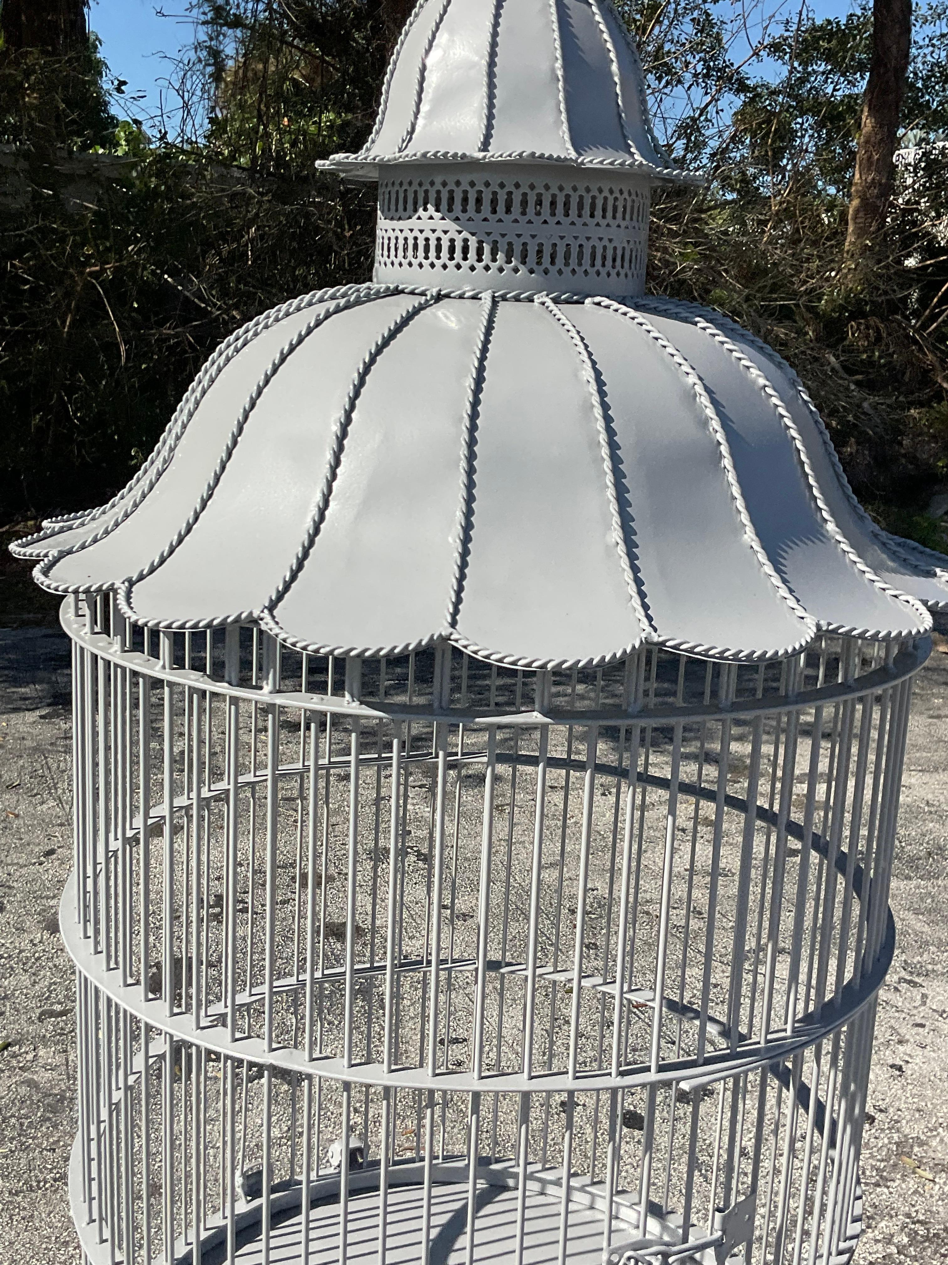 Vintage Boho Architectural Iron Bird Cage 2