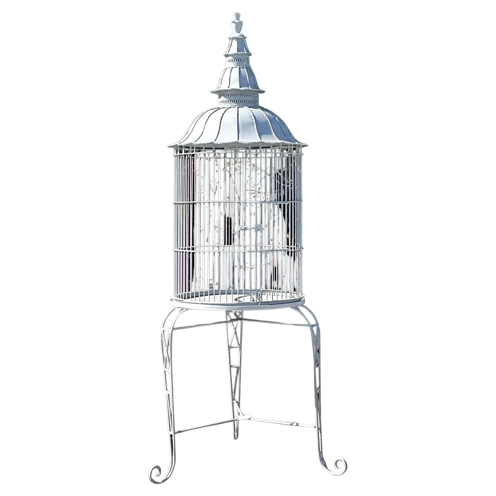 Vintage Boho Architectural Iron Bird Cage