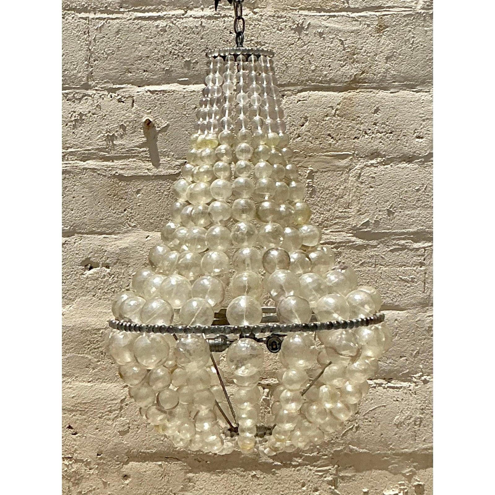 Metallo Lampadario a bolle in resina Boho Ariel Vintage By Oly in vendita