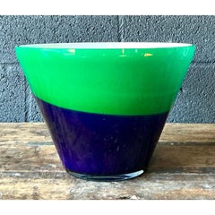 Vintage Boho Art Glass Bowl After Murano