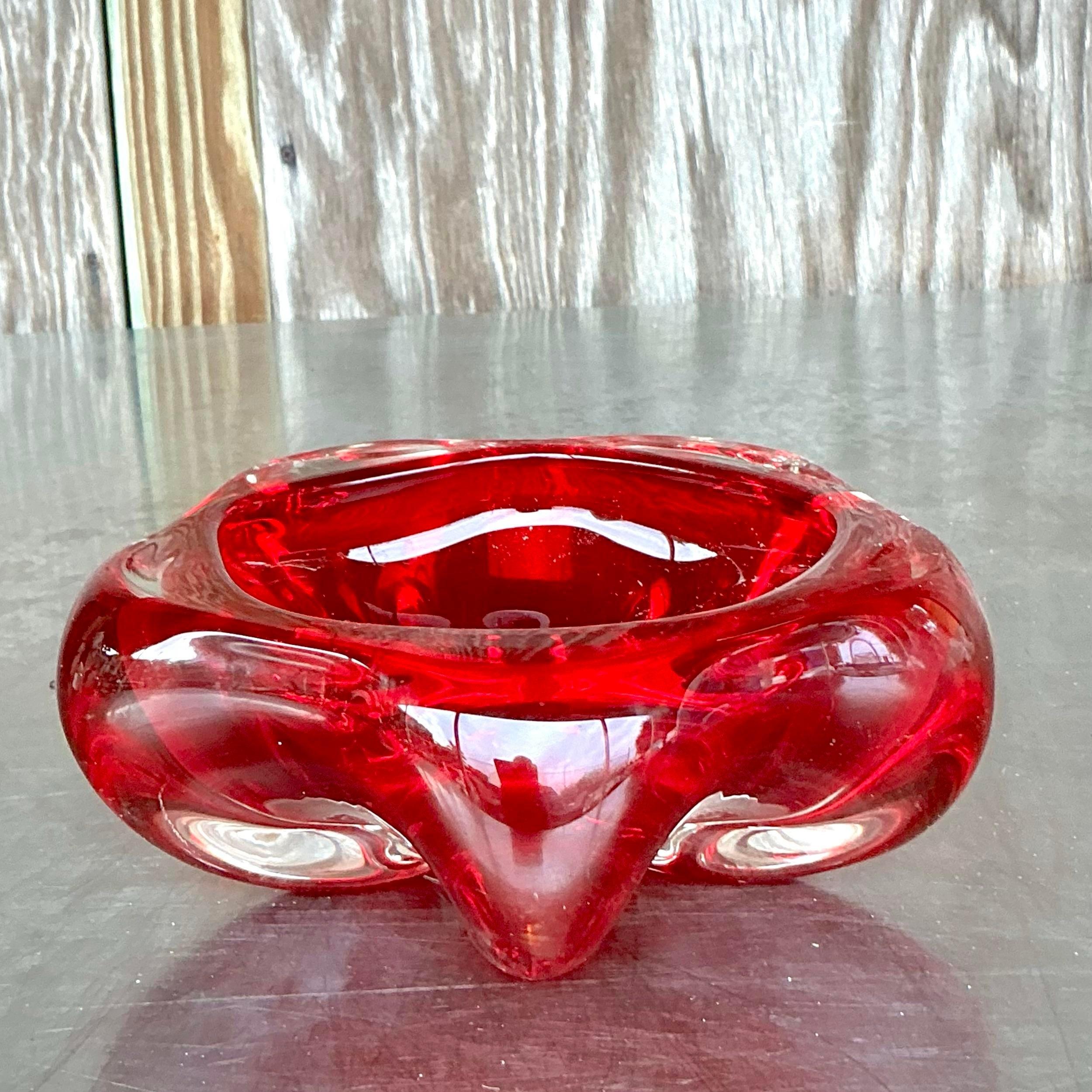 Américain Bol en verre d'art Boho d'après Murano en vente
