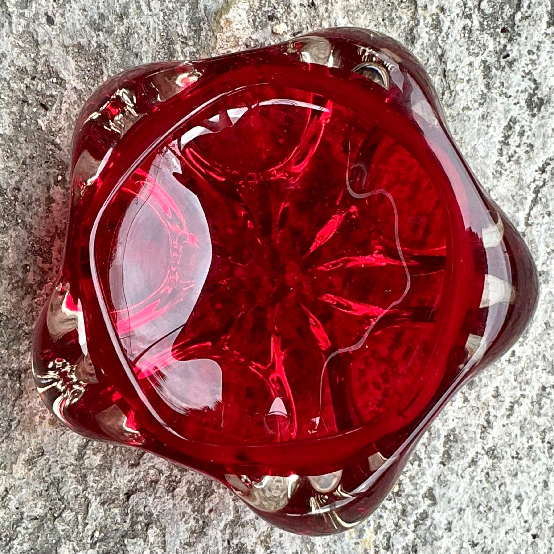 Bol en verre d'art Boho d'après Murano en vente 1