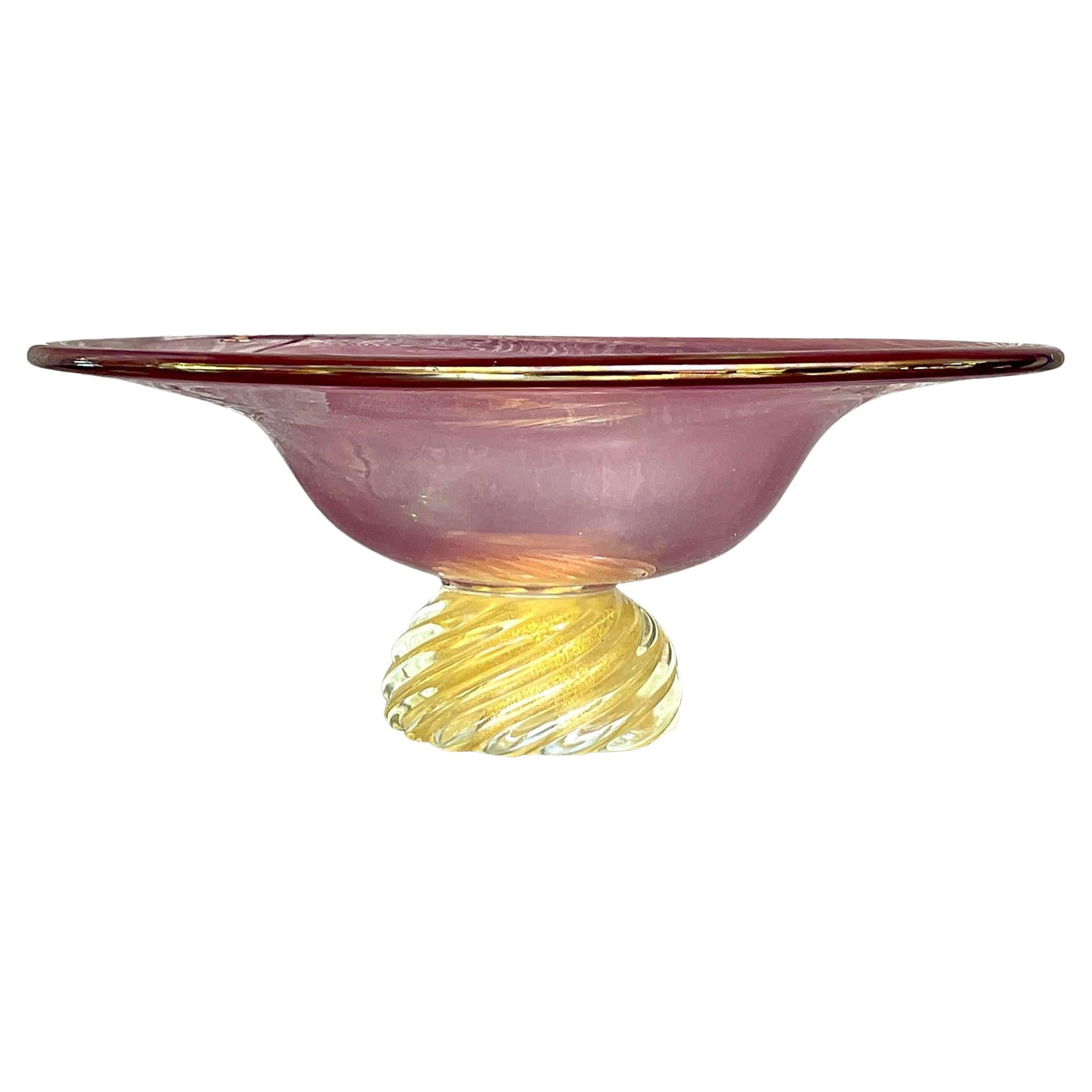 Vintage Boho Art Glass Bowl For Sale
