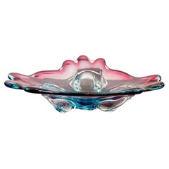 Vintage Boho Art Glass Dish After Murano