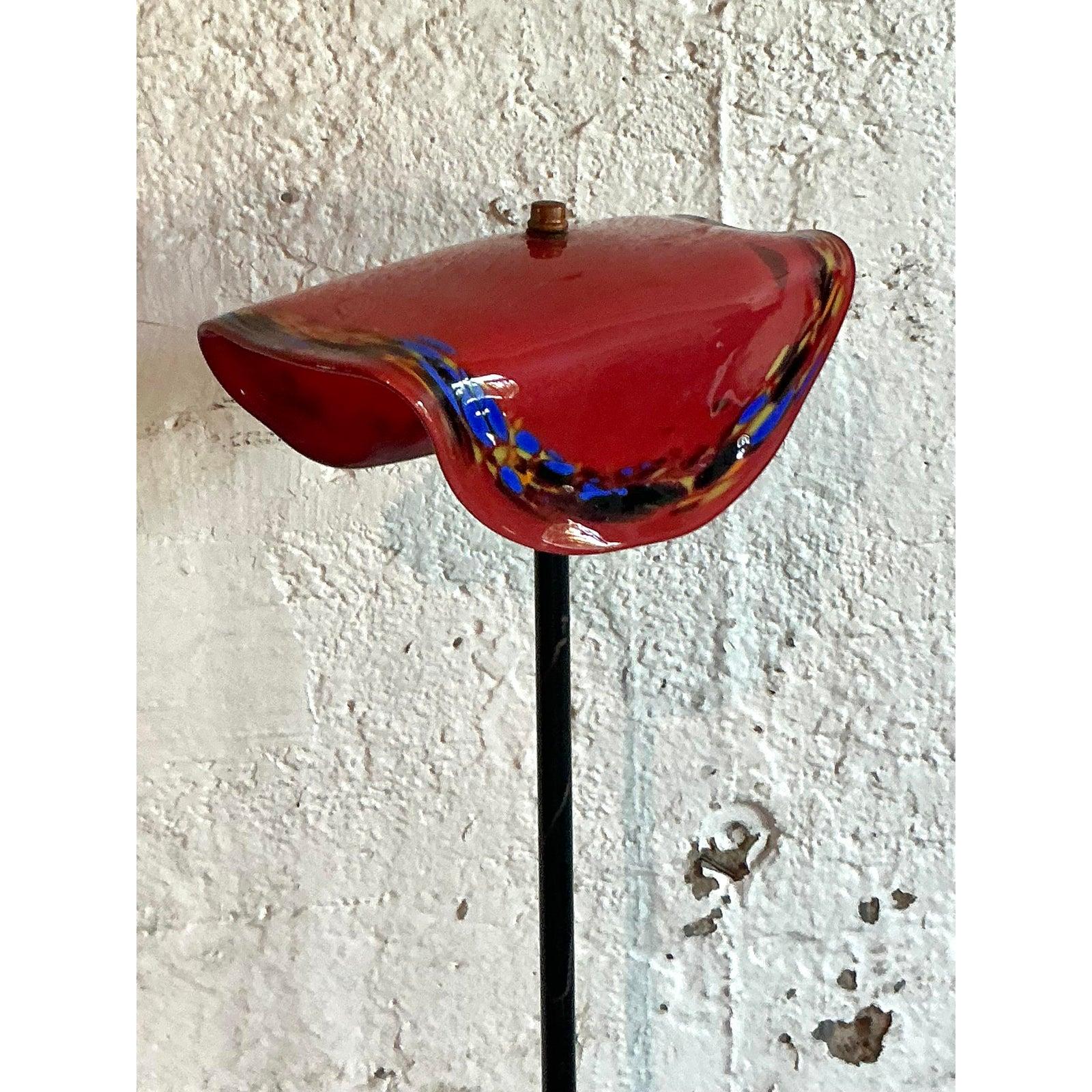 Lámpara de pie Vintage Boho Art Glass After Murano Art Decó en venta