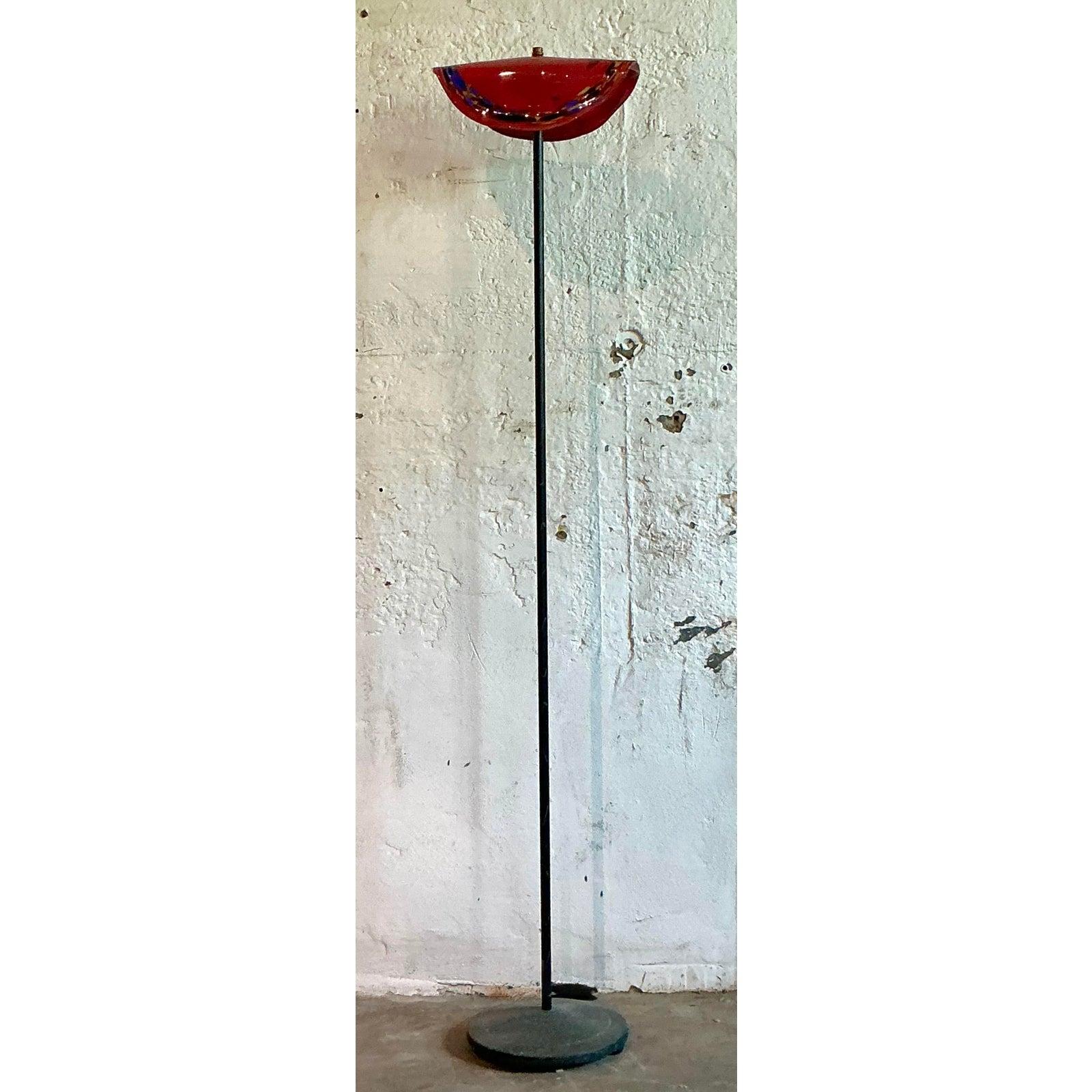 Lámpara de pie Vintage Boho Art Glass After Murano siglo XX en venta