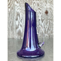 Vintage Boho Art Glass Pitcher