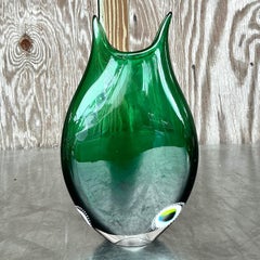 Vintage Boho Art Glass Vase