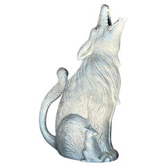 Vintage Boho Arthur Court Howling Wolf Pewter Pitcher