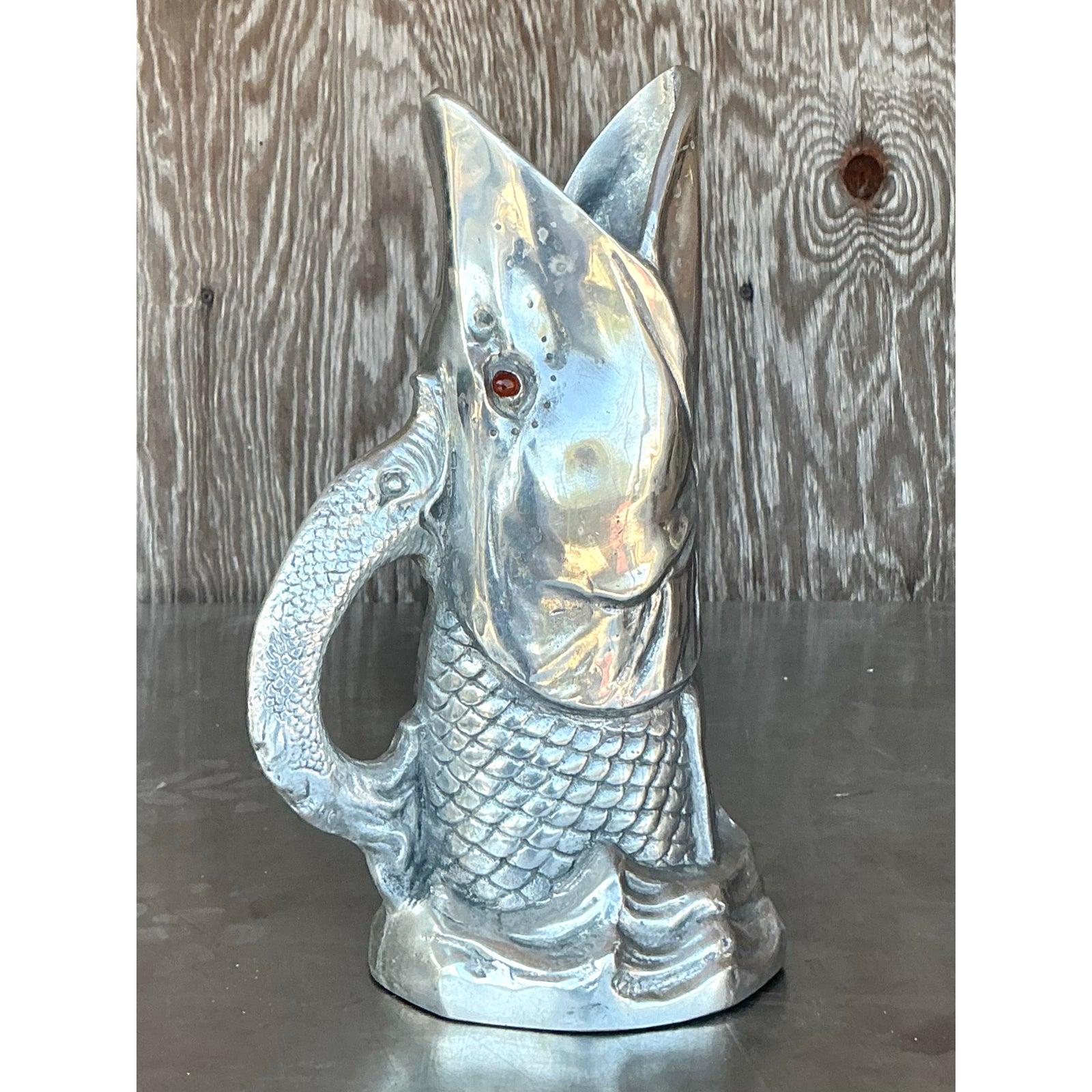 Vintage Boho Arthur Court Pewter Pitcher For Sale 3