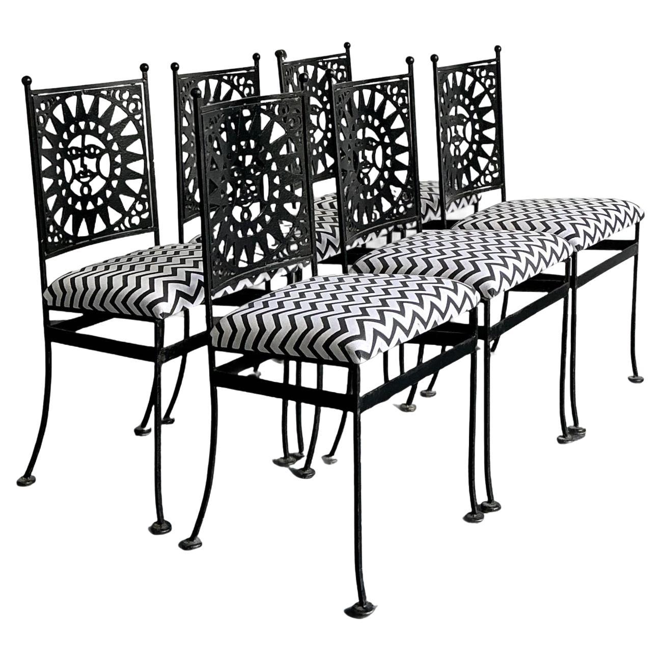 Sedie da pranzo bohémien "Sunburst" di Arthur Umanoff - Set di 6 pezzi in vendita