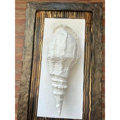 Vintage Boho Artisan Hand Painted Paper Mache Shell Wall Sculpture