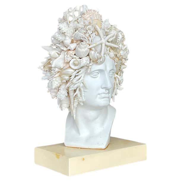 Vintage Boho Artisan Shell Bust For Sale at 1stDibs