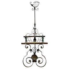 Vintage Boho Artisan Wrought Iron Corner Table
