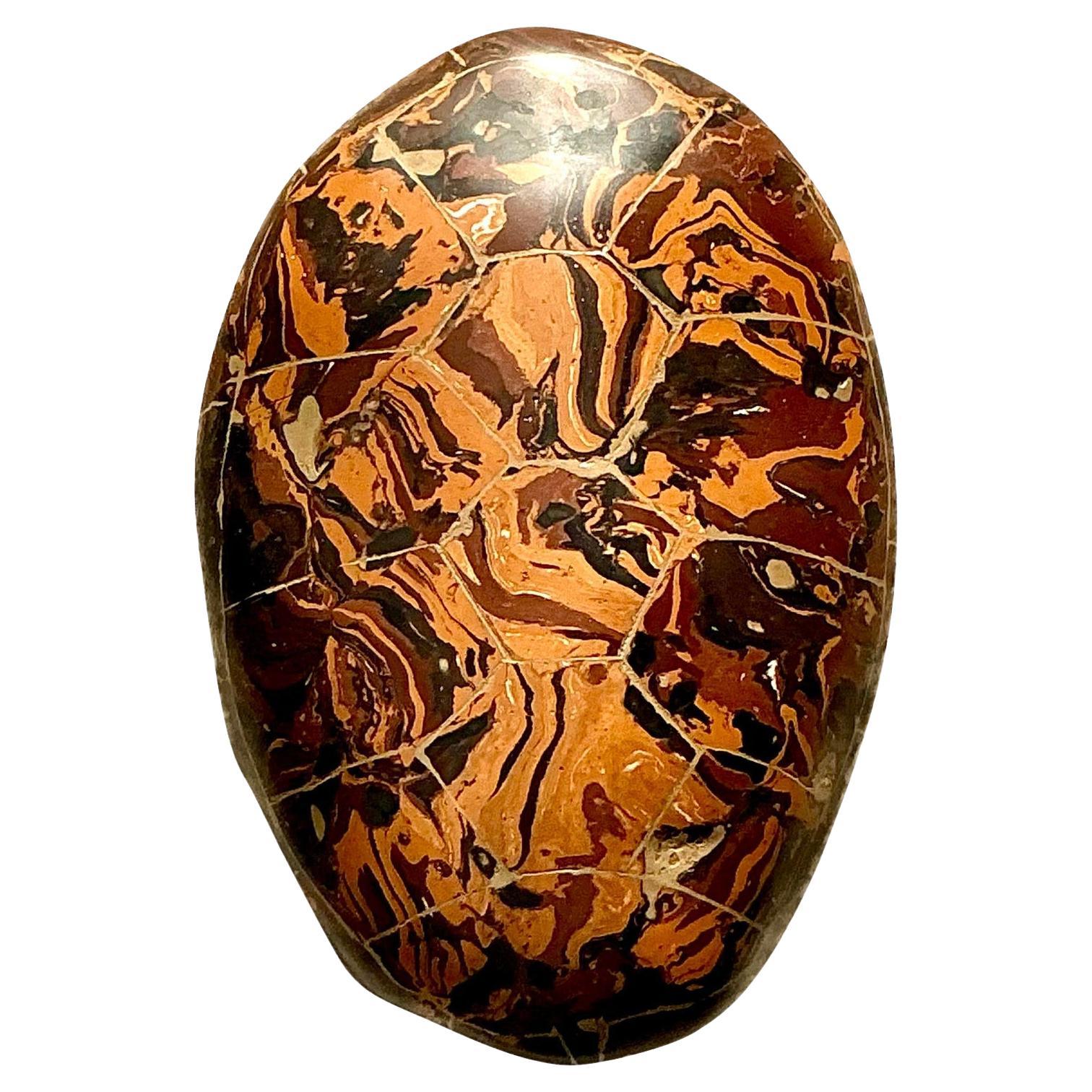 Vintage Boho Artisanal Pigmented Plaster Scagliola Turtle Shell