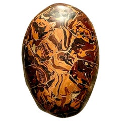 Vintage Boho Artisanal Pigmented Plaster Scagliola Turtle Shell