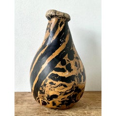Vintage Boho Artisanal Pigmented Plaster Scagliola Vase