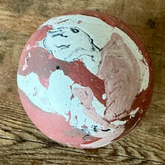 Vintage Boho Artisanal Scagliola Pigmented Plaster Sphere