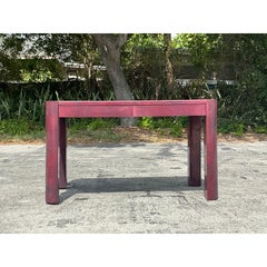 Vintage Boho Aubergine Goatskin Writing Desk After Springer