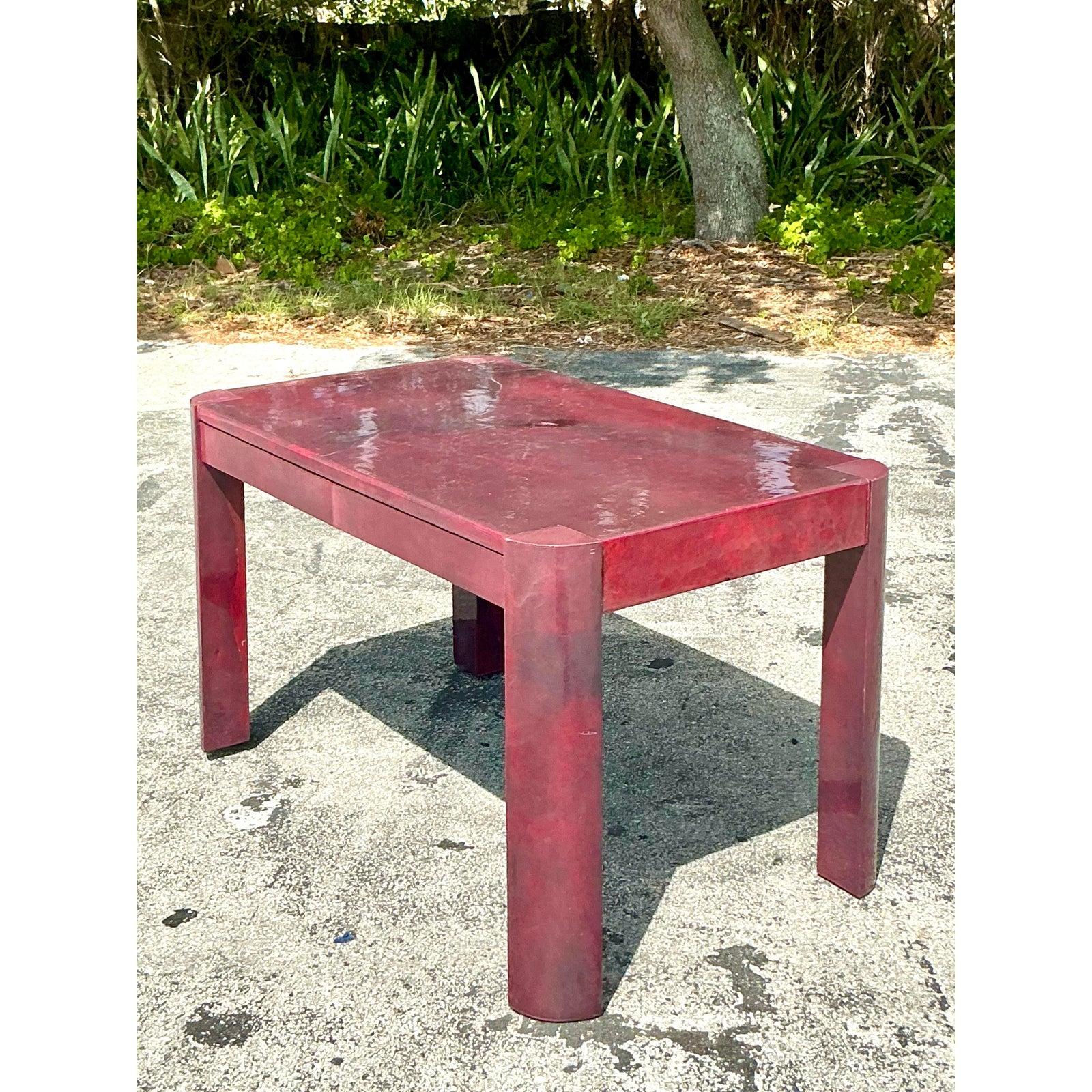 Cuir de chèvre Bureau bohème vintage en peau de chèvre aubergine d'après Springer en vente