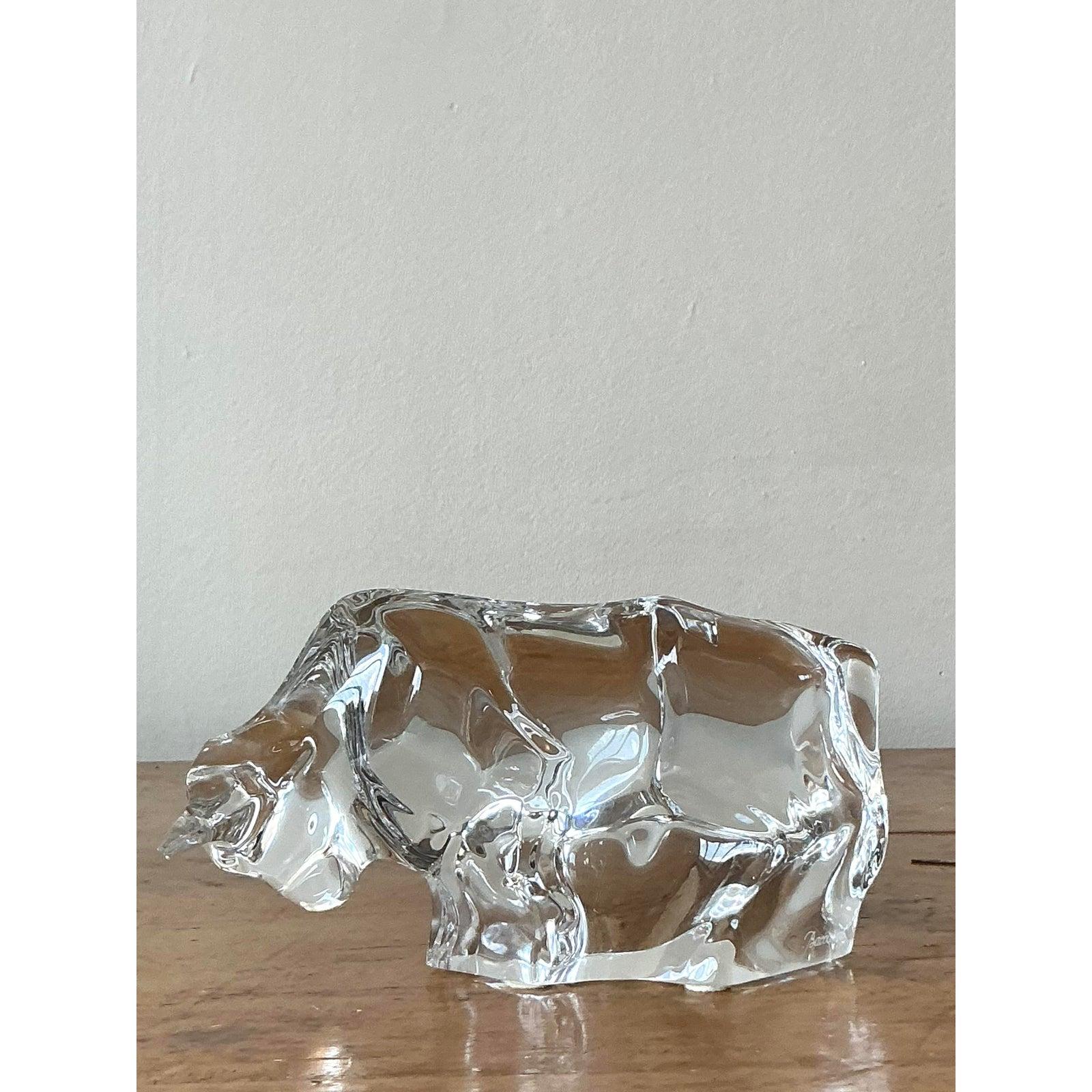 Vintage Boho Baccarat Kristall Stier im Zustand „Gut“ im Angebot in West Palm Beach, FL