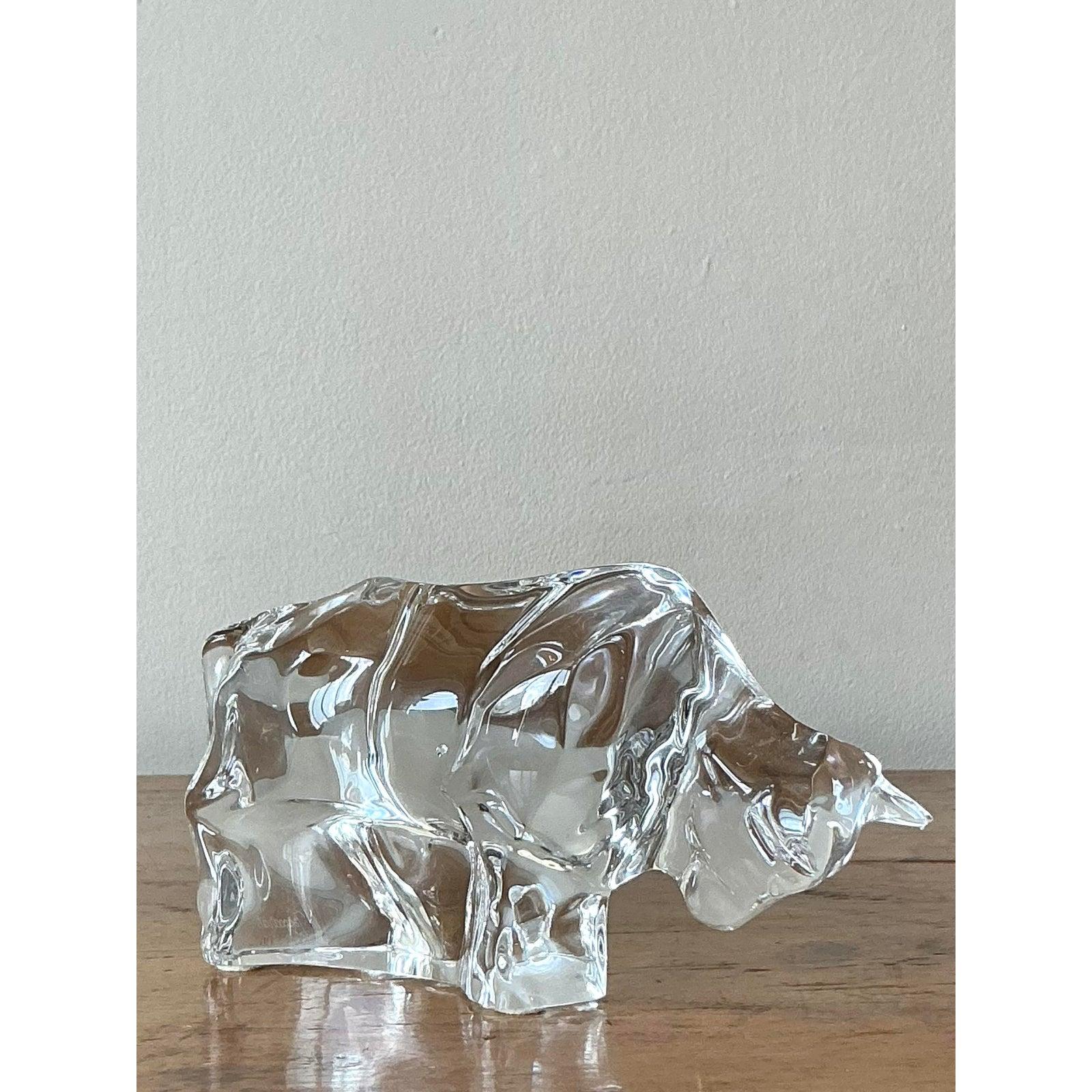 Vintage Boho Baccarat Kristall Stier im Angebot 2