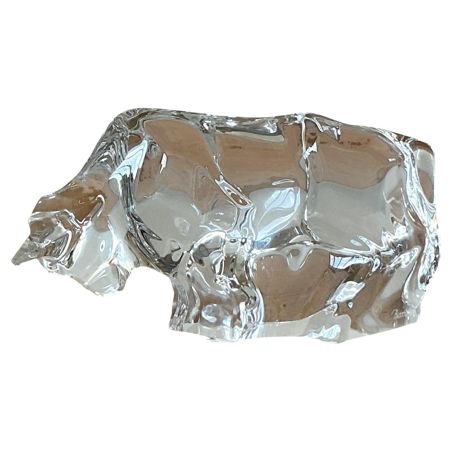 Vintage Boho Baccarat Kristall Stier im Angebot