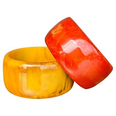 Set di 2 braccialetti in bachelite vintage Boho