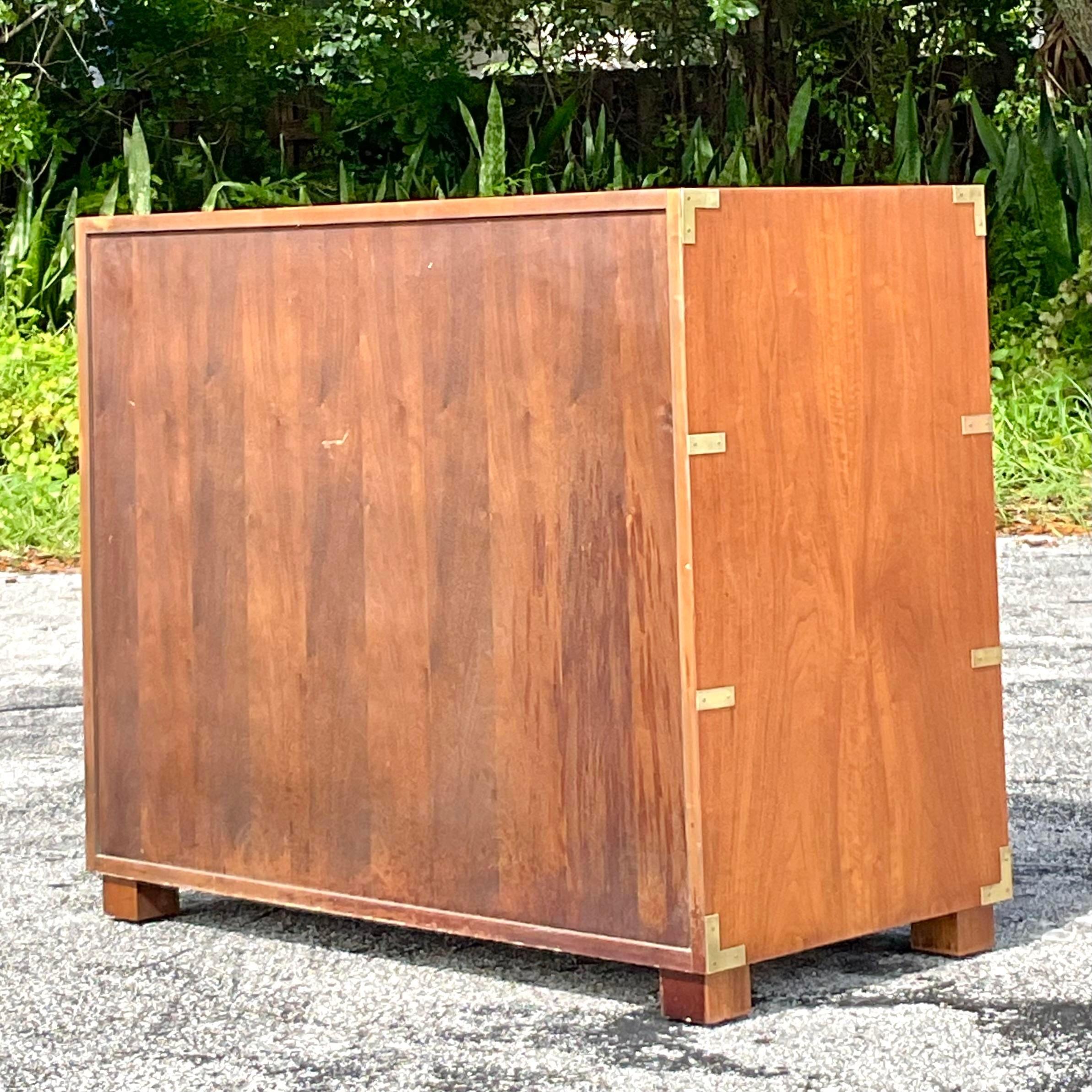 Vintage Boho Baker Campaign Dresser In Good Condition In west palm beach, FL