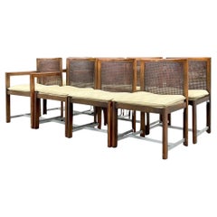 Vintage Boho Baker Cane Dining Chairs - Set of 8